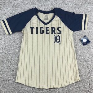 Detroit Tigers Kids‎ Baseball Tee - Navy and Cream size 6 MLB shirt